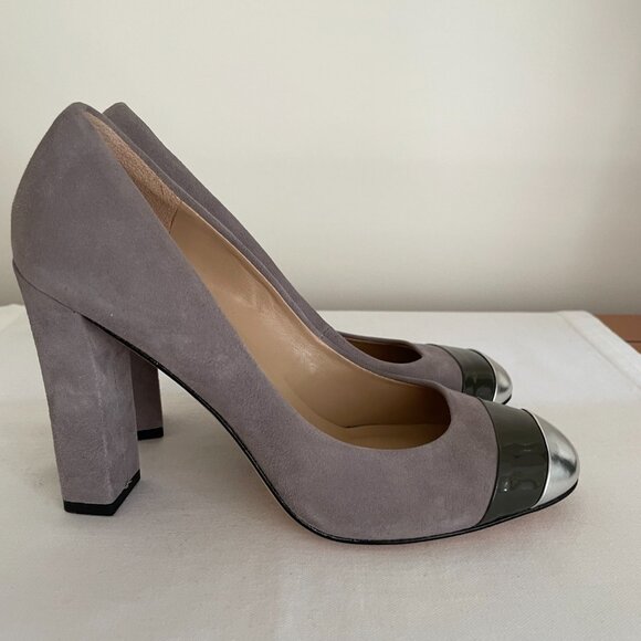 Talbots Grey Suede and Patent Leather Spectator Pumps - Picture 2 of 5